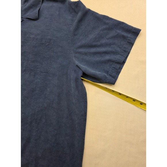 Paradise Collection Men's Blue 100% Silk Button Up Camp Shirt. Size XXL - Picture 6 of 9
